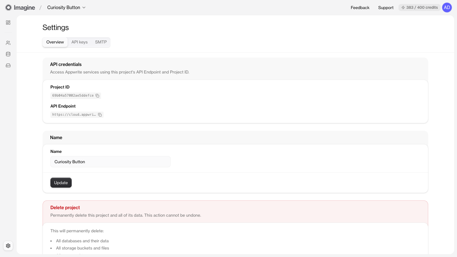 Imagine Studio settings overview